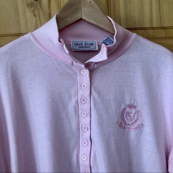 VINTAGE Reef Point high neck Henley top size large - Picture 3 of 8